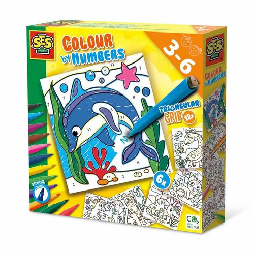 SES Kleuren op nummers - Driehoek grip stiften, Kinderen en Baby's, Speelgoed | Educatief en Creatief, Knutselen, Nieuw, Verzenden