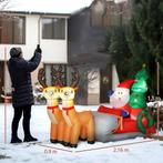 Opblaasbare Kerstdecoratie, Kerstman In Rendierslee, Polyest, Diversen, Kerst, Verzenden, Nieuw