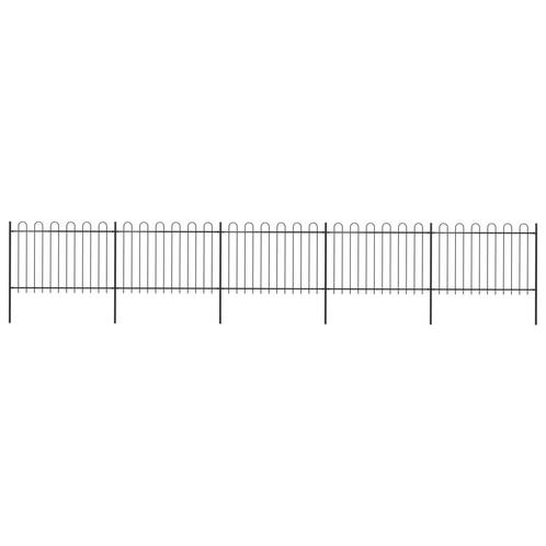 vidaXL Tuinhek met ronde bovenkant 8,5x1,2 m staal zwart, Tuin en Terras, Schuttingen, Nieuw, IJzer, 1 tot 2 meter, Verzenden