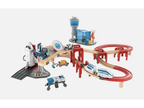 Veiling - Playtive houten treinset ruimtestation, Kinderen en Baby's, Speelgoed | Houten speelgoed