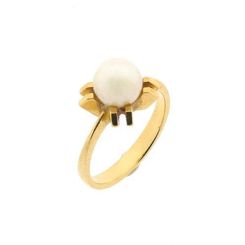 Gouden ring met parel (parel ring, gouden sieraden), Sieraden, Tassen en Uiterlijk, Ringen, Dame, Met edelsteen, Overige kleuren