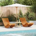 vidaXL Lounger 2 pcs Bruin 154 x 60 x 74 cm Massief, Verzenden, Nieuw