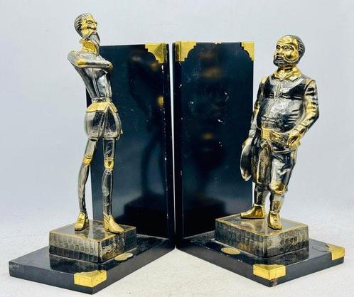 Boekensteunen - Don Quichot en Sancho Panza - Brons, Hout, Antiek en Kunst, Curiosa en Brocante