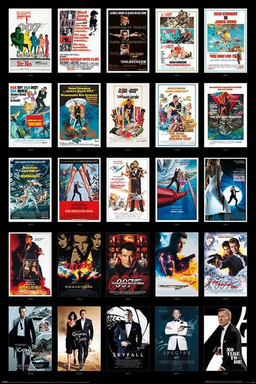 Poster James Bond 25 Films 61x91,5cm, Verzamelen, Posters, Nieuw, A1 t/m A3, Verzenden