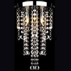Plafondlamp met kristalkralen metaal wit (Lampen, Interieur), Huis en Inrichting, Complete inboedels, Verzenden
