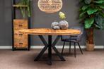 Mangohouten Eettafel Rond Tara 150 cm (5cm), Nieuw, Rond, Industriële meubels, Overige houtsoorten
