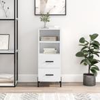 vidaXL Dressoir 34,5x34x90 cm bewerkt hout hoogglans wit, Huis en Inrichting, Kasten | Dressoirs, Minder dan 50 cm, Verzenden