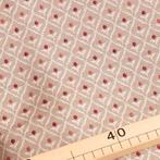 Hoogwaardige Gobelin stof – zandkleur met rode stippen en