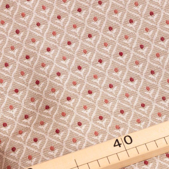 Hoogwaardige Gobelin stof – zandkleur met rode stippen en, Antiek en Kunst, Antiek | Kleden en Textiel