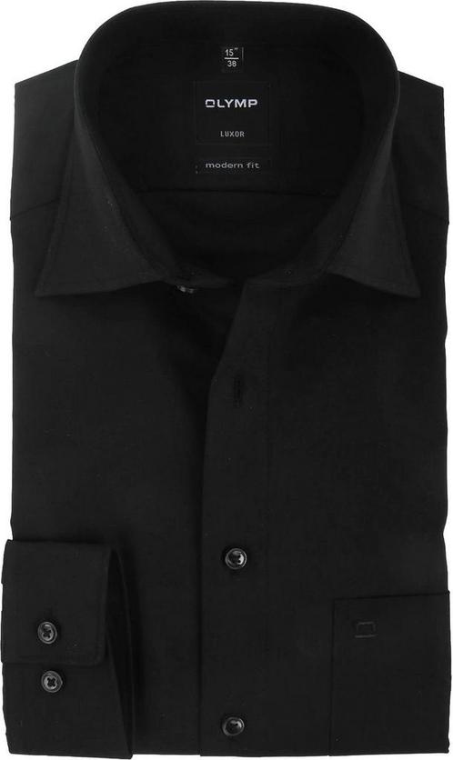 OLYMP Luxor Overhemd Zwart Modern Fit maat 47 Heren, Kleding | Heren, Overhemden, Zwart, Nieuw, Verzenden