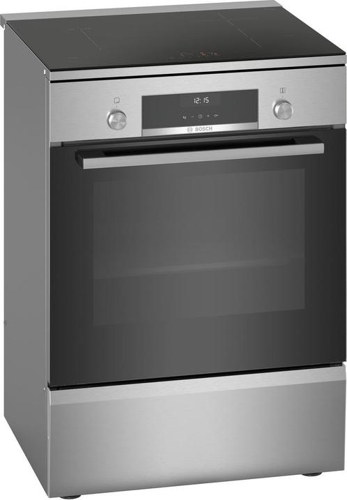 Bosch HLS59D351 inductie fornuis - roestvrijstaal, Witgoed en Apparatuur, Fornuizen, 60 cm of meer, Vrijstaand, 4 kookzones, Energieklasse A of zuiniger