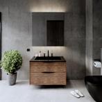 Onderkast Gliss Design Eleganz Hera Zwart 80cm 2 Lades Oak, Huis en Inrichting, Ophalen of Verzenden, Nieuw