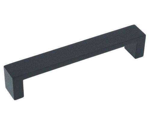 Greep Recht Structuur Mat Zwart 128 mm, Doe-het-zelf en Verbouw, Hang- en Sluitwerk, Nieuw, Ophalen of Verzenden