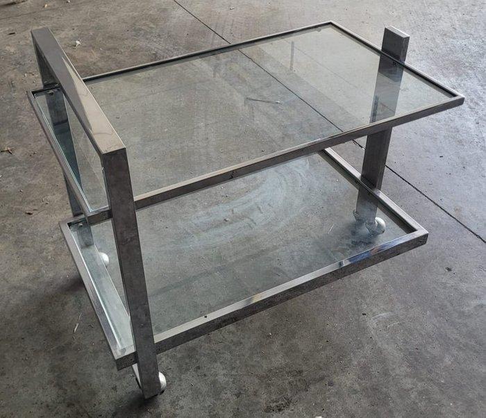 Serveerwagen - Metaal, Glas, Antiek en Kunst, Kunst | Designobjecten