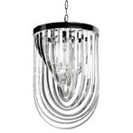 Plafondlamp 40x40x63cm luxe glas en zilver, Nieuw, Ophalen of Verzenden