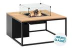 Cosi Cosiloft vuurtafel 100x100 cm - Black/teak - Incl., Nieuw, Verzenden