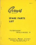 1970 - Greeves - Spare Parts List - 'Pathfinder' Model 59, Motoren, Handleidingen en Instructieboekjes, Verzenden, Overige merken