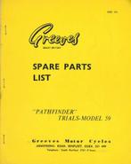 1970 - Greeves - Spare Parts List - 'Pathfinder' Model 59, Motoren, Overige merken