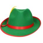Groene/rode bierfeest/oktoberfest hoed verkleed accessoire.., Hobby en Vrije tijd, Feestartikelen, Nieuw, Ophalen of Verzenden