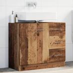 vidaXL Wastafelkast 63x30x54 cm bewerkt hout oud houtkleurig, Verzenden, Nieuw, Minder dan 100 cm