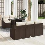 vidaXL 6-delige tuinstoelen set met kussens in bruin poly, Tuin en Terras, Tuinsets en Loungesets, Verzenden, Nieuw, Rotan, Tuinset