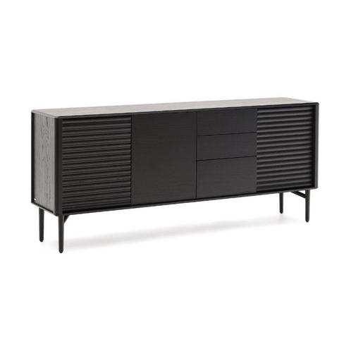*WOONWINKEL* Kave Home Lenon Black Dressoir Zwart Eiken Met, Huis en Inrichting, Kasten | Dressoirs, Nieuw, Verzenden