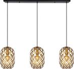 2dekans | Lucide WOLFRAM - Hanglamp - 3xE27 - Mat Goud /, Huis en Inrichting, Lampen | Hanglampen, Ophalen of Verzenden, Zo goed als nieuw