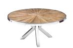 Ronde eettafel BARRACUDA 120cm bruin teakhout massief hout, Huis en Inrichting, Tafels | Eettafels, Ophalen of Verzenden, Nieuw