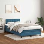 vidaXL Boxspring met matras fluweel donkerblauw 120x210 cm, Huis en Inrichting, Slaapkamer | Bedden, Verzenden, Nieuw, Blauw, Stof