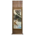 Japanse hangende wandtapijt schilderij Dragon and Tiger, Antiek en Kunst