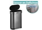 FlinQ Sensor Bin 60L Prullenbak – RVS – Automatisch met, Verzenden, Nieuw