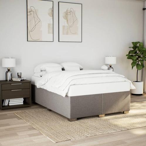 vidaXL Bedframe zonder matras stof taupe 140x190 cm, Huis en Inrichting, Slaapkamer | Bedden, 140 cm, 190 cm of minder, Tweepersoons
