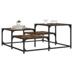 vidaXL Salontafel 87,5x87,5x40 cm bewerkt hout gerookt, Huis en Inrichting, Tafels | Salontafels, 50 tot 100 cm, Verzenden, Vierkant