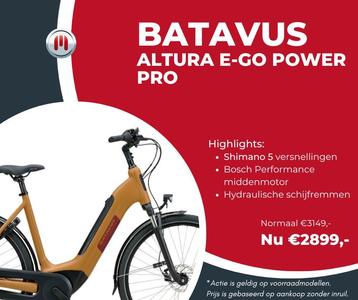 ACTIE! Batavus Altura E-go Power Pro 56 cm