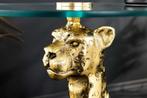 Ronde bijzettafel WILDLIFE PANTHER 60cm goud antiek metalen, Huis en Inrichting, Tafels | Sidetables, Ophalen of Verzenden, Nieuw