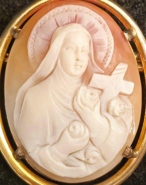 Zonder Minimumprijs - Cameo Brons, Verguld, Schelp cameo XIX, Sieraden, Tassen en Uiterlijk, Antieke sieraden
