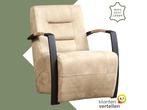 Leren fauteuil Magnificent - Kenia Taupe (taupe/bruin), Nieuw, Ophalen of Verzenden, 50 tot 75 cm, Industrieel, Modern