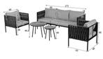 5-delige Tuinmeubelset: Bank, Fauteuils, Tafels + Kussens, Verzenden, Nieuw