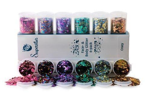 Chunky glitter 6-pack crazy, Hobby en Vrije tijd, Feestartikelen, Feestartikel, Nieuw, Verzenden