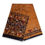 Afrikaanse print stof - Mosterd Kampala - 100% katoen, Hobby en Vrije tijd, Stoffen en Lappen, Ophalen of Verzenden, Nieuw
