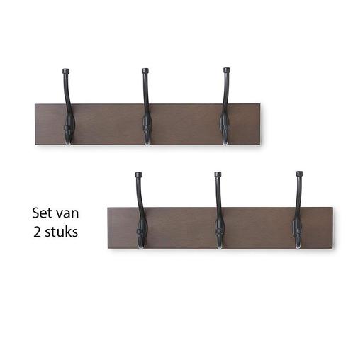 Set van 2 stuks kapstok - kledinghanger - muur - 3 haken, Huis en Inrichting, Woonaccessoires | Kapstokken, Verzenden