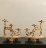 Kandelaber kandelabers met 3 kaarsen (2) - Legering, Marmer