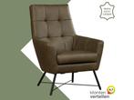 Leren fauteuil Proud - Rancho Green (olijf/groen), Huis en Inrichting, Fauteuils, Nieuw, Ophalen of Verzenden, 75 tot 100 cm, Industrieel, Modern