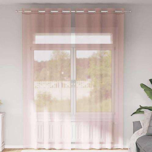 vidaXL Gordijnen voile met doorvoertules 2 st 140x300 cm, Huis en Inrichting, Stoffering | Gordijnen en Lamellen, Nieuw, Verzenden