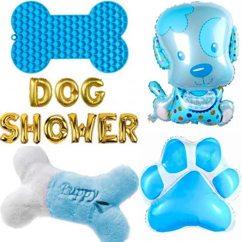 Honden puppy cadeau en decoratie set blauw, Dieren en Toebehoren, Honden-accessoires, Nieuw, Verzenden