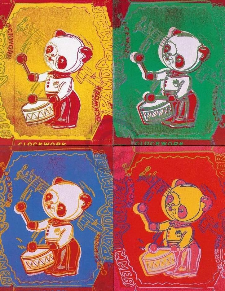 Kunstdruk Andy Warhol - Four Pandas 1983 65x84cm, Huis en Inrichting, Woonaccessoires | Schilderijen, Tekeningen en Foto's, Nieuw