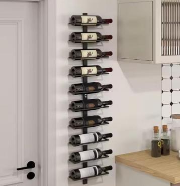 Wandgemonteerd Wijnrek voor 10 Flessen – Zwart beschikbaar voor biedingen