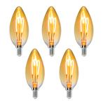 Bundelpakket 5 stuks LED Spiraal kaarslamp amber 4W dimbaar, Nieuw, Ophalen of Verzenden