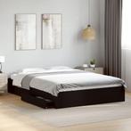 vidaXL Bedframe met lades bewerkt hout zwart 160x200 cm, Huis en Inrichting, Slaapkamer | Bedden, Verzenden, Zwart, 200 cm, 160 cm