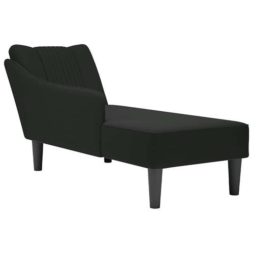 vidaXL Chaise longue met rechterarmleuning fluweel zwart, Huis en Inrichting, Banken | Sofa's en Chaises Longues, Nieuw, Verzenden